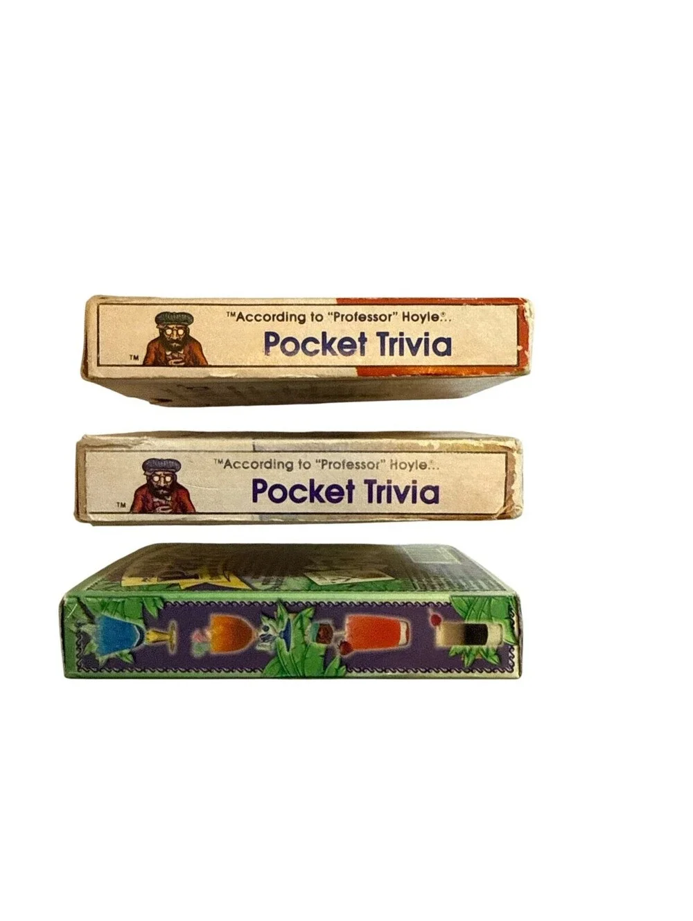Professor Hoyle Pocket Trivia Lot Political S6 Movie S1 + Tropical Playing Cards